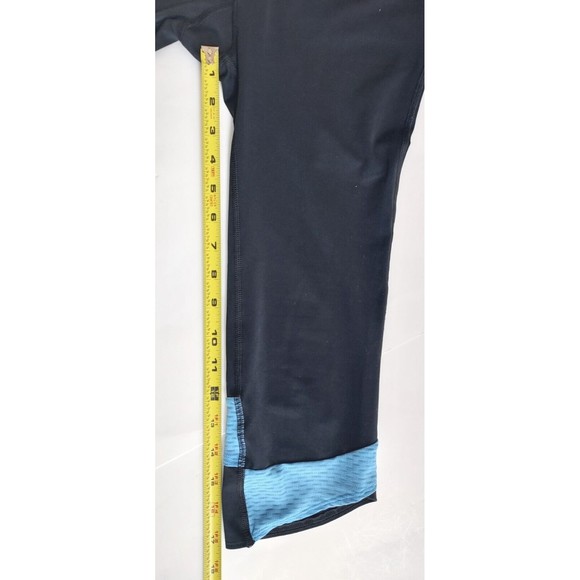 Ladies Under Armour UA Fly-By Compression Capri Leggings Black/Blue Size S - Picture 6 of 7